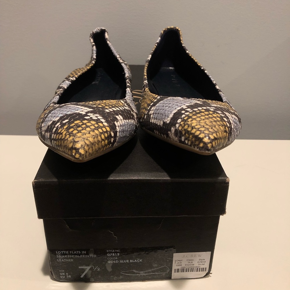 NWT J. Crew Lottie flats in snakeskin-printed - Picture 7 of 8